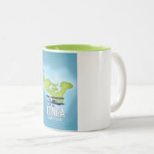 Tonga Map Flight Reiseplakat Zweifarbige Tasse (VorderseiteRechts)