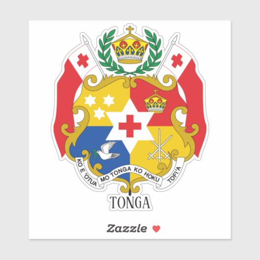 Tonga National Coat of Arms Patriotic Aufkleber (Blatt)