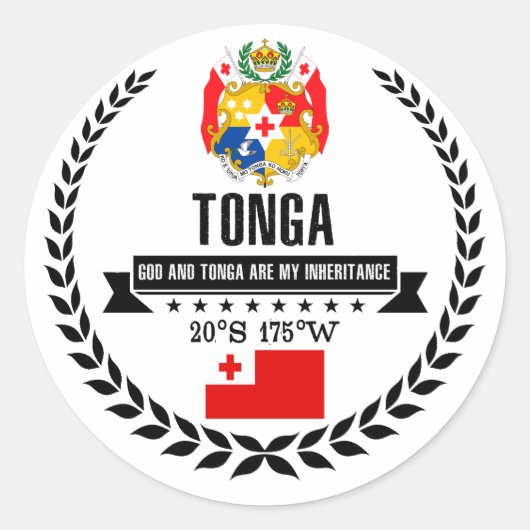 Tonga Runder Aufkleber (Vorderseite)