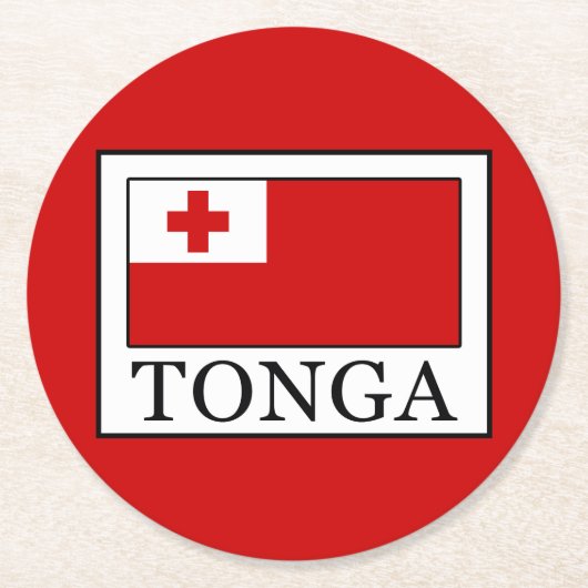 Tonga Runder Pappuntersetzer (Vorderseite)