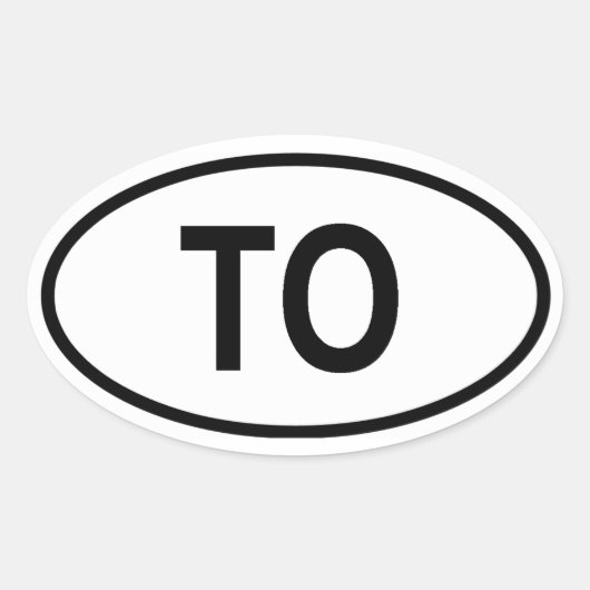 Tonga "TO" Ovaler Aufkleber (Vorderseite)