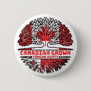 Tonga Tongan Canadian Canada Tree Roots Flag Button