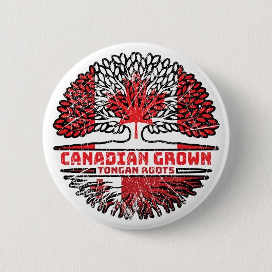 Tonga Tongan Canadian Canada Tree Roots Flag Button (Vorderseite)