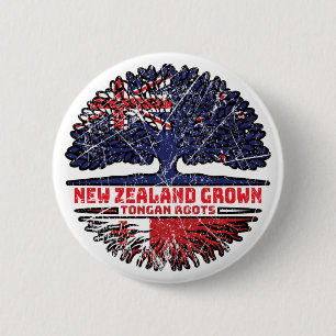 Tonga Tongan New Zealander New Zealand Tree Roots Button