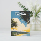Tonga Travel Poster Postkarte (Stehend Vorderseite)
