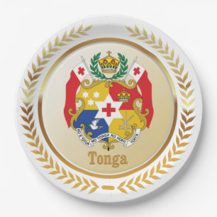 Tonga-Wappen Pappteller