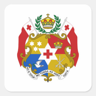 Tonga-Wappen Quadratischer Aufkleber