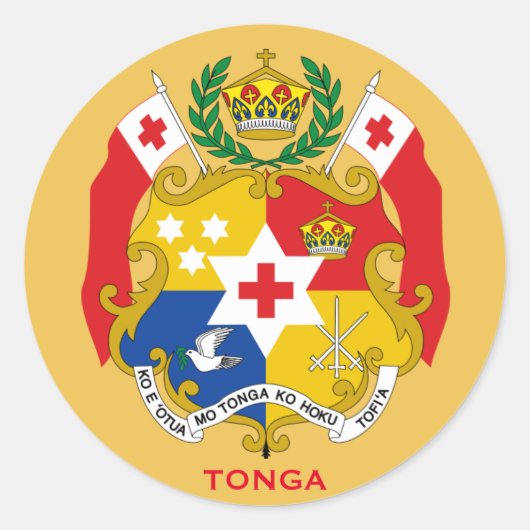 Tonga Wappen Round Sticker (Vorderseite)