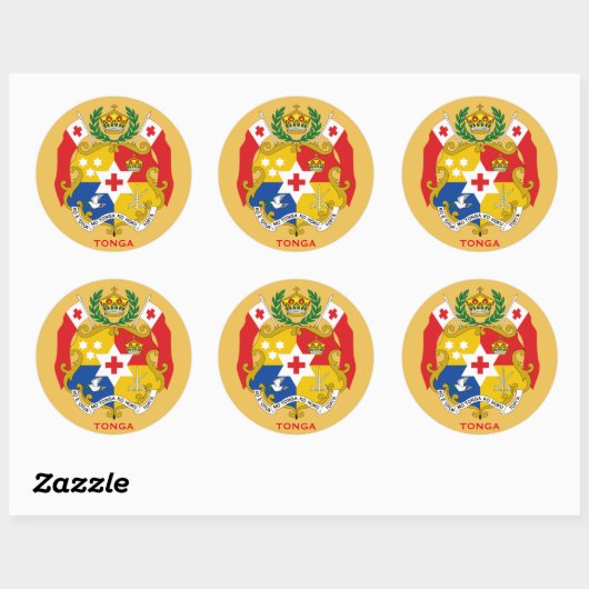 Tonga Wappen Round Sticker (Blatt)