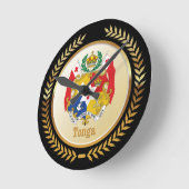 Tonga-Wappen Runde Wanduhr (Winkel)