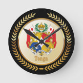 Tonga-Wappen Runde Wanduhr (Vorderseite)