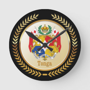 Tonga-Wappen Runde Wanduhr