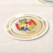 Tonga-Wappen Runder Pappuntersetzer (Angewinkelt)