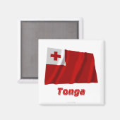 Tonga Wave Flag mit Namen Magnet (Vorderseite/Rückseite)