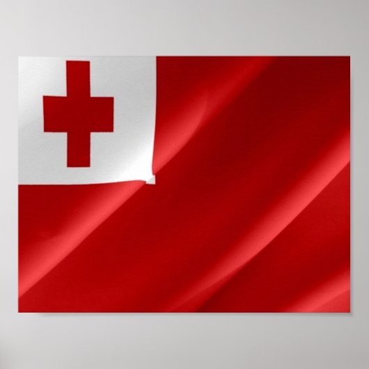 Tonga - Waving Flag - Poster (Vorne)
