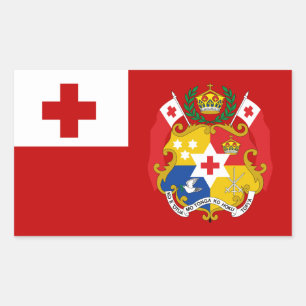 Tongan Flag & Siegel, Flagge von Tonga Rechteckiger Aufkleber