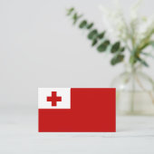 Tongan-Flagge, Flagge von Tonga Visitenkarte (Stehend Vorderseite)