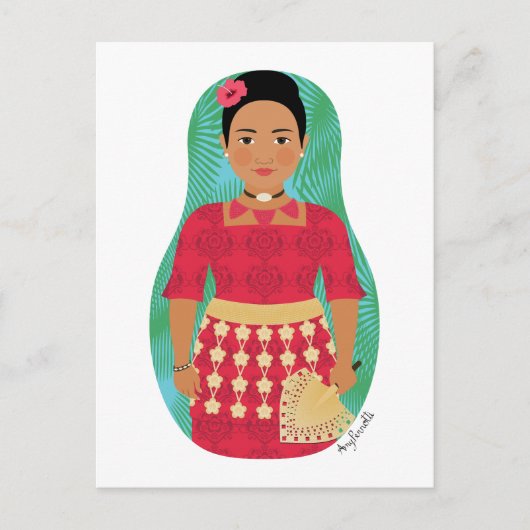 Tongan Matryoshka Postcard Postkarte (Vorderseite)