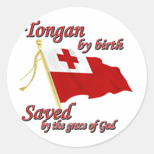Tongan nach Geburt gerettet durch die Gnade Gottes Runder Aufkleber