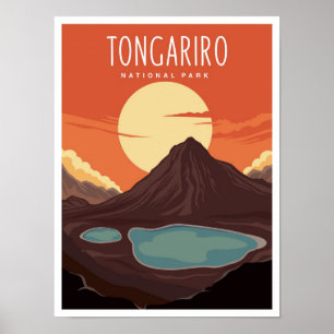 Tongariro Nationalpark Neuseeland Reise Poster