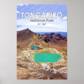 Tongariro Nationalpark Neuseeland Vintag Poster (Vorne)