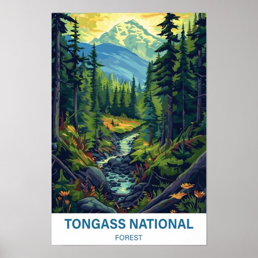 Tongass National Forest Illustration Travel Poster (Vorne)