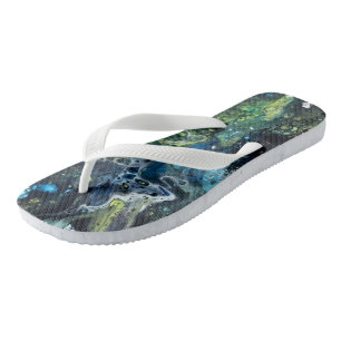 Tongs. Farbabstraktes Muster. Badesandalen