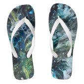 Tongs. Farbabstraktes Muster. Badesandalen (Fußbett)
