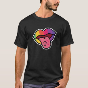 Tongue Lgbtq Butch Lesbian Lgbt Lesbian Prilag Fla T-Shirt