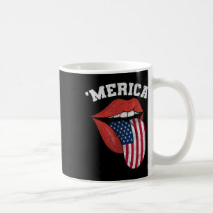 Tongue Lips American Flag 4. Juli Usa Patrioti Kaffeetasse
