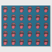 TONGUE LIPS FUNNY WRAPPING PAPER GESCHENKPAPIER (Flach)