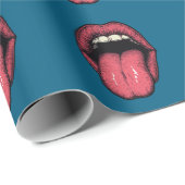 TONGUE LIPS FUNNY WRAPPING PAPER GESCHENKPAPIER (Rolleneckpunkt)