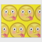 Tongue Out Emoji Funny Goofy Face Geschenkpapier (Flach)