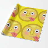 Tongue Out Emoji Funny Goofy Face Geschenkpapier (Ungerollt)