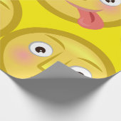 Tongue Out Emoji Funny Goofy Face Geschenkpapier (Ecke)