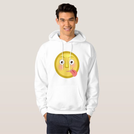 Tongue Out Emoji Funny Goofy Face Hoodie (Vorne ganz)