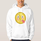 Tongue Out Emoji Funny Goofy Face Hoodie (Vorderseite)