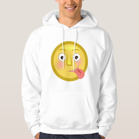 Tongue Out Emoji Funny Goofy Face Hoodie (Vorderseite)