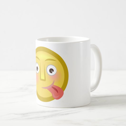 Tongue Out Emoji Funny Goofy Face Kaffeetasse (VorderseiteRechts)