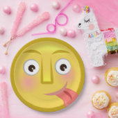 Tongue Out Emoji Funny Goofy Face Pappteller (Party)