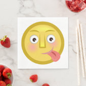Tongue Out Emoji Funny Goofy Face Serviette (Beispiel)