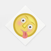 Tongue Out Emoji Funny Goofy Face Serviette (Ecke)