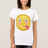 Tongue Out Emoji Funny Goofy Face T-Shirt (Vorderseite)