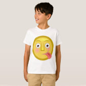 Tongue Out Emoji Funny Goofy Face T-Shirt (Vorne ganz)