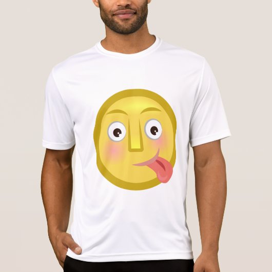 Tongue Out Emoji Funny Goofy Face T-Shirt (Vorderseite)