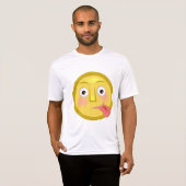 Tongue Out Emoji Funny Goofy Face T-Shirt (Vorne ganz)