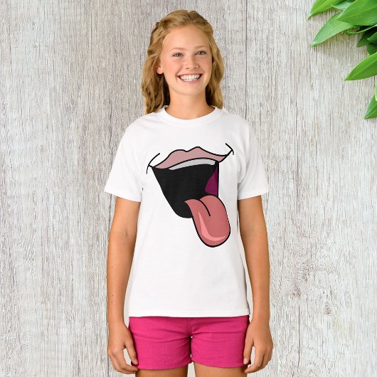 Tongue Out Girls T - Shirt
