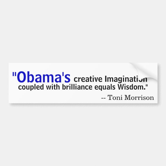 Toni Morrison auf Obama Autoaufkleber (Vorne)