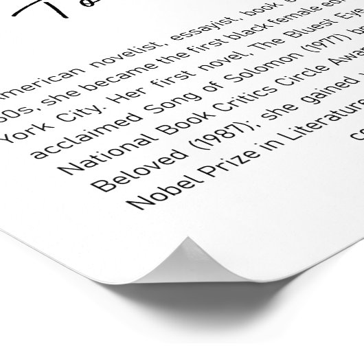 Toni Morrison Poster (Ecke)