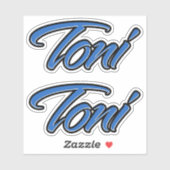 Toni Name blue Aufkleber Sticker Stickerset (Blatt)